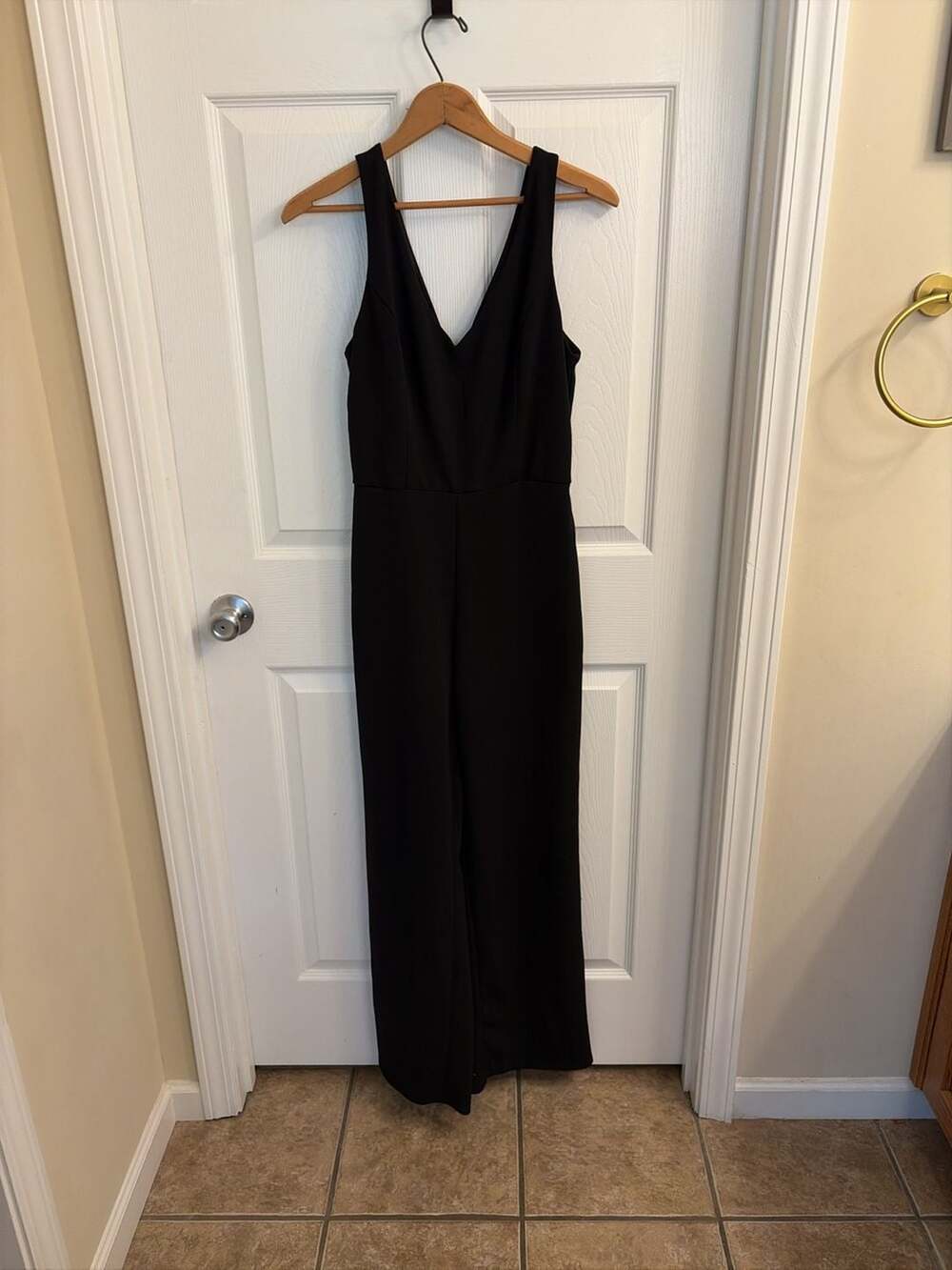 Crystal Sky Black Sleeveless V-Neck Wide Leg Jumpsuit
